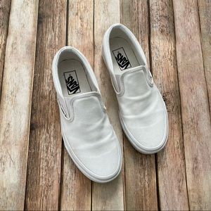White Slip On Vans